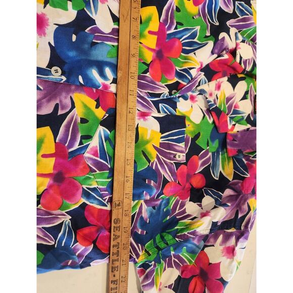 1980's Vintage HAWAIIAN Print Womens Floral Maxi Skirt w/Top 2 Piece Outfit - Picture 8 of 12